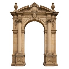 Fototapeta premium Ornate stone archway with intricate carvings and classical design.