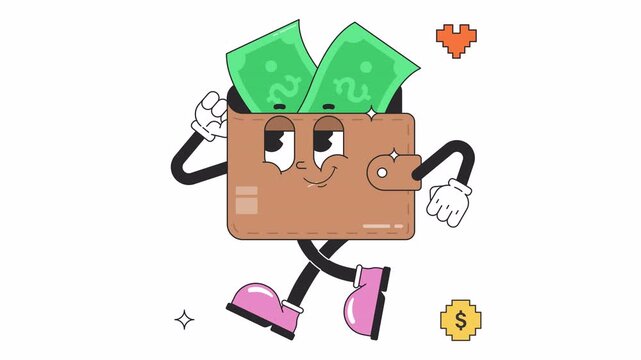 Wallet Retro Animation Alpha Channel