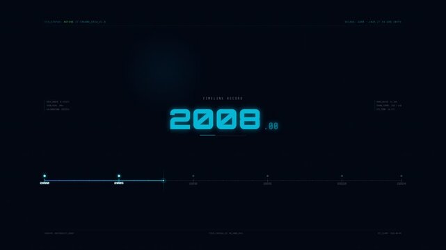 Futuristic Digital Timeline Advancing From 2000 to 2024, Years timeline