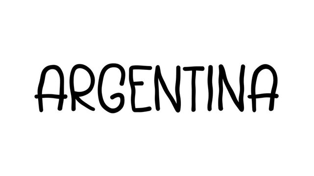 Argentina Hand Drawn Scribble Text Effect