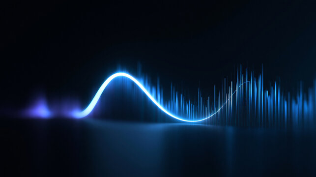 Glowing Blue Sound Wave and Equalizer Frequency Visualizer