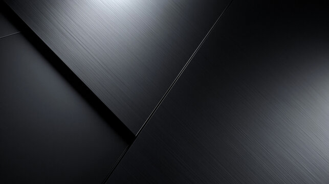 Dark Brushed Metallic Surface Background with Geometric Layers