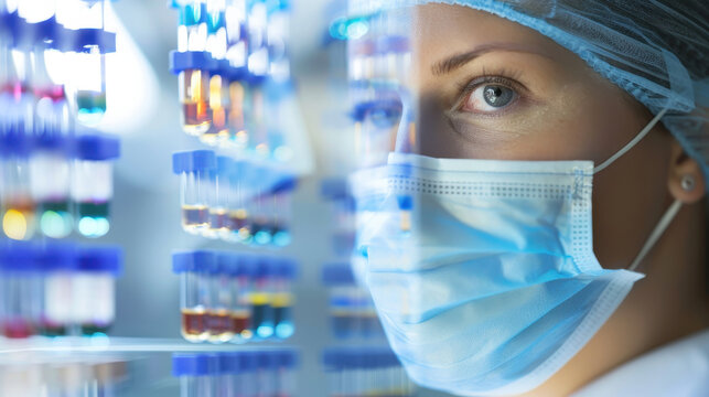 Scientist in high-tech laboratory using CRISPR for genetic engineering, with a focus on DNA sequencing, gene editing, and biotechnology innovations, emphasizing the future of medicine and agriculture