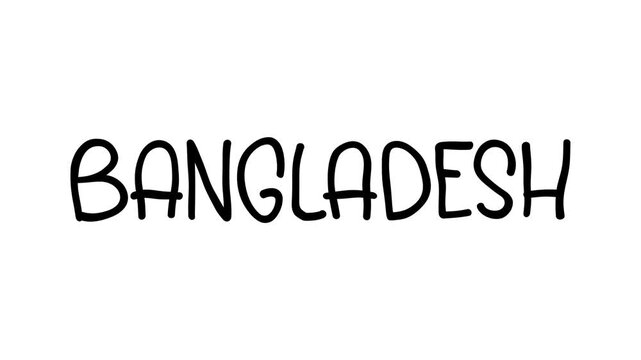 Bangladesh Hand Drawn Scribble Text Effect