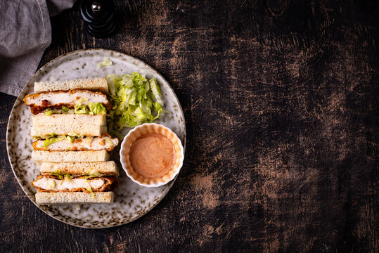 Japanese chicken katsu sando sandwich