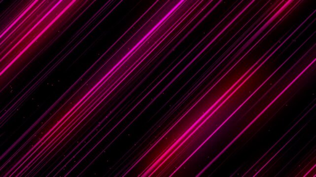 Abstract diagonal lines pulse with magenta and violet light in cinematic motion for technology backgrounds