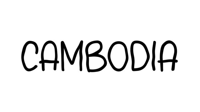 Cambodia Hand Drawn Scribble Text Effect