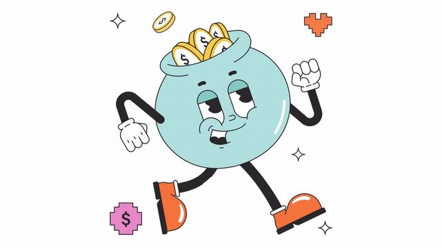 Money Pot Retro Animation Alpha Channel 