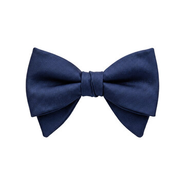 Elegant navy blue herringbone bow tie for formal occasions and parties