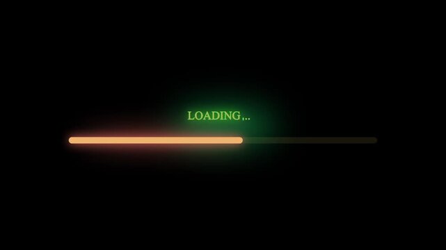 Glowing Loading Progress Bar With Neon Light Effect And Animated Digital Interface 4k animation video