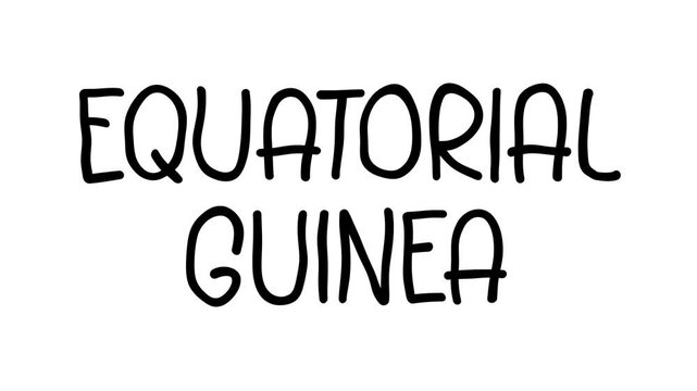 Equatorial Guinea Hand Drawn Scribble Text Effect