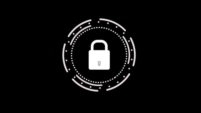 Digital Clock Interface Animation with Circular Tech Elements