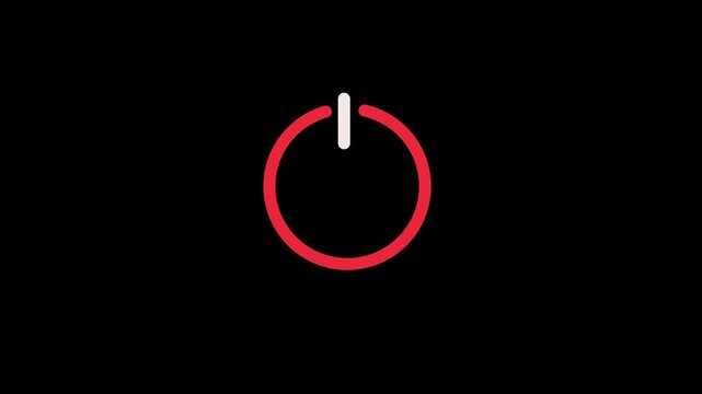 Signal Indicator Icon Animation Loop for Mobile App UI on Black Background
Power Button