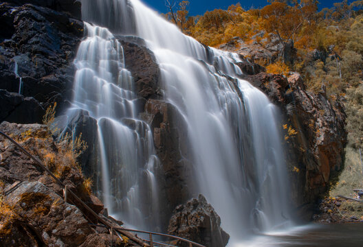 Australia, Mackenzie Falls is one of the largest and most spectacular waterfalls in Grampians National Park, Victoria, flowing year-round. It's a must-see on your trip to this beautiful national park.