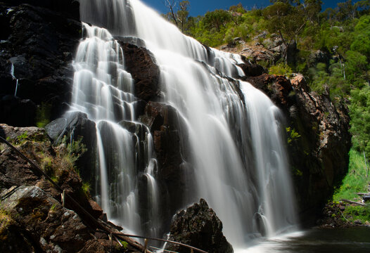Australia, Mackenzie Falls is one of the largest and most spectacular waterfalls in Grampians National Park, Victoria, flowing year-round. It's a must-see on your trip to this beautiful national park.