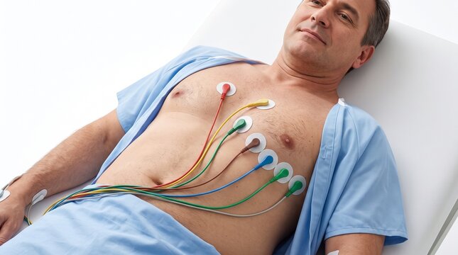 Adult Patient Undergoing Electrocardiogram Examination