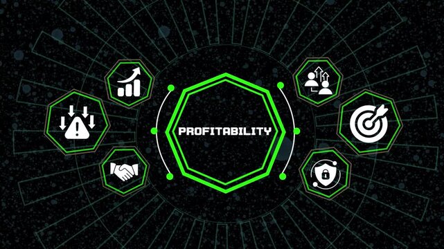 Business Profitability concept featuring enterprise financial growth, strategic planning, performance optimization and corporate management visualization.