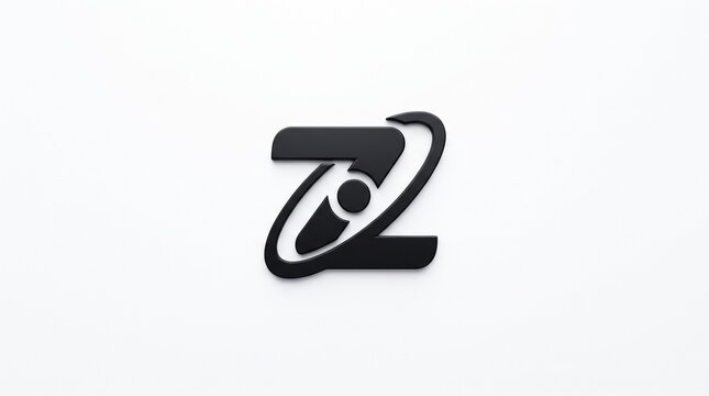 Stylized letter z logo design featuring an orbital ring element on a white background typography alphabet branding abstract corporate identity minimalist business