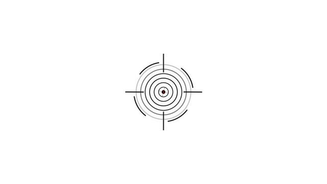 Minimalist digital target reticle hud overlay, precision aiming animation crosshair