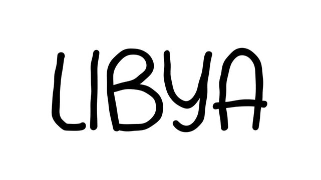 Libya Hand Drawn Scribble Text Effect