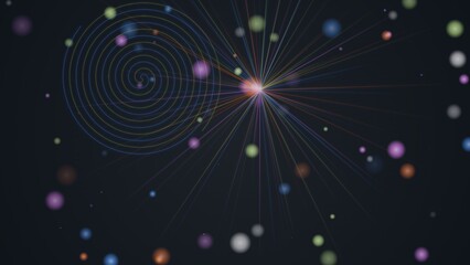 Space particles colliding with spiral galaxy illustration isolated on transparent background © NasimAhmed