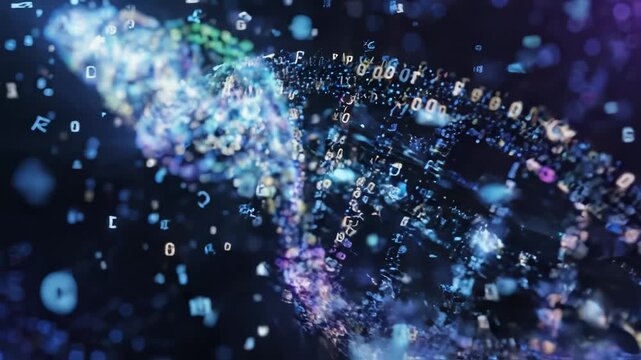 Glowing Binary Data Stream Flowing Through Digital Space &ndash; Futuristic Tech Animation
