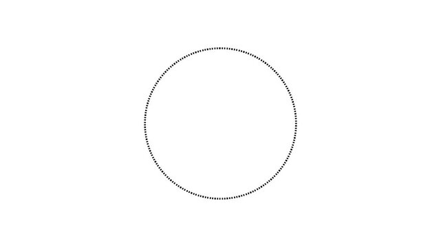 Minimalist dotted circle loading animation on white background, progress indicator