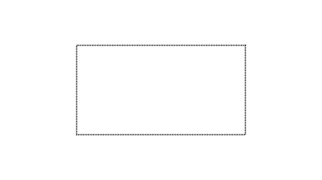 Minimalist dotted rectangle frame overlay on white background, for creative projects, border outline