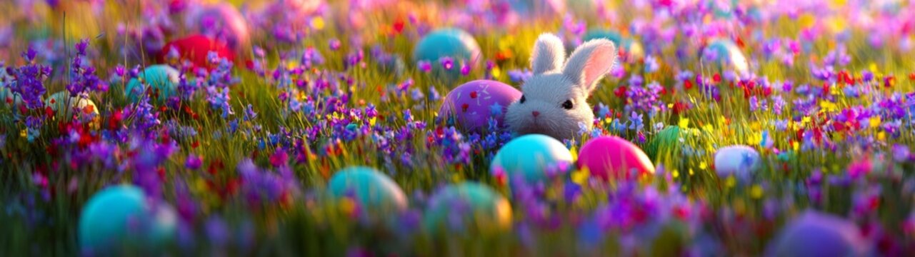 Nature's spring harmony: bunny and easter egg extravaganza. Cine