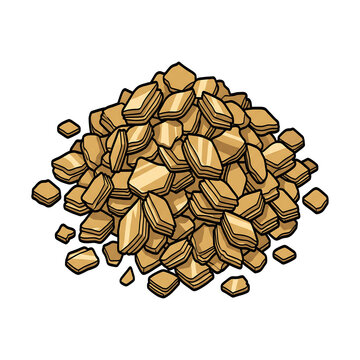 Isolated Growing Medium, Crunchy brown square crackers snack pile vector illustration