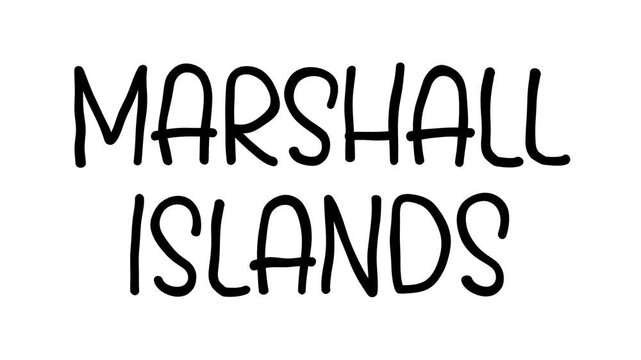 Marshall Islands Hand Drawn Scribble Text Effect