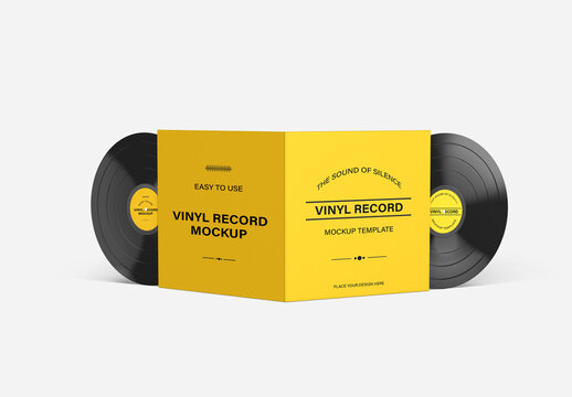 Vinyl Record Album Cover Mockup with Double LP Sleeve