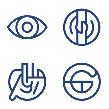 Abstract blue eye line art logos