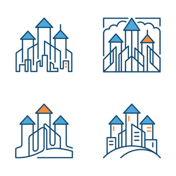 Abstract city skyline and building logo concepts.