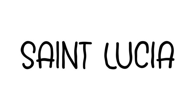 Saint Lucia Hand Drawn Scribble Text Effect