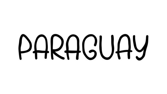 Paraguay Hand Drawn Scribble Text Effect