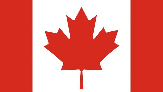 Canadian Flag Waving Proudly for Labor Day Celebration and National Holiday.
