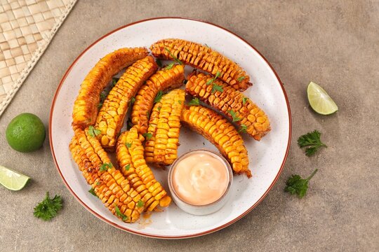 Corn ribs are processed grilled corn that is shaped like ribs.