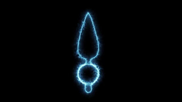 Electric Cake Slicer Icon Animation with Neon Energy Effect 4K