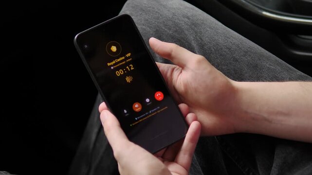 Close-up of a smartphone during a VIP casino support call, capturing mobile gambling, premium customer service and the fast-growing world of digital entertainment.