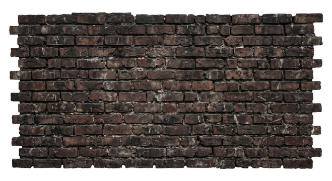 Weathered dark brick wall texture with visible mortar and imperfections