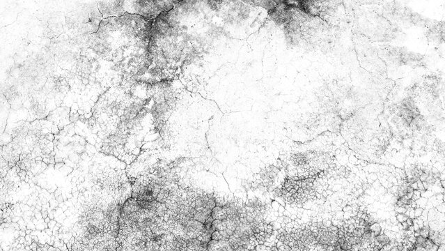 Grunge black and white cracked concrete wall texture background for design overlay