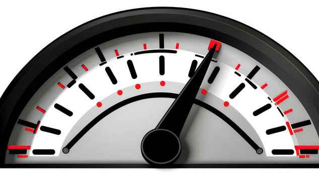 Modern car speedometer gauge showing high speed illustration