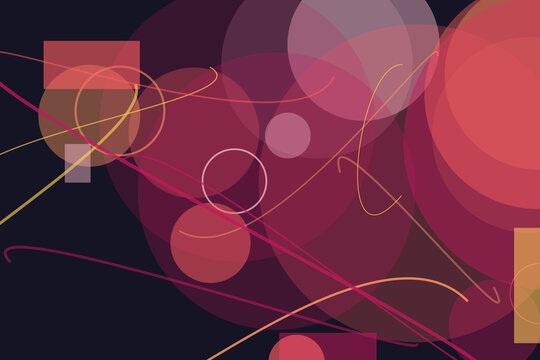 Dynamic abstract background with deep red circles and intersecting lines