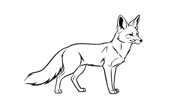 Illustration of a fox on white background.