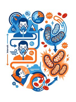 Infographic showing interval oxygen therapy and cellular energy production