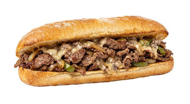 Delicious Philly cheesesteak sandwich with melted cheese and grilled onions
