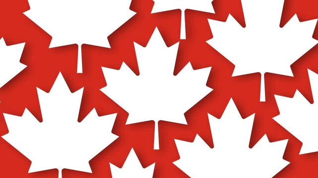 Canadian Labour Day Celebration Background with Maple Leaves Pattern.