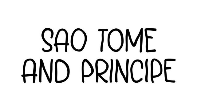 Sao Tome and Principe Hand Drawn Scribble Text Effect