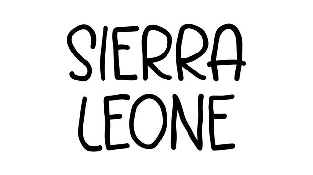 Sierra Leone Hand Drawn Scribble Text Effect